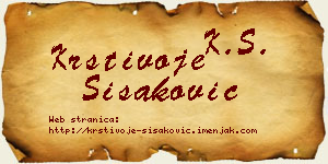 Krstivoje Šišaković vizit kartica